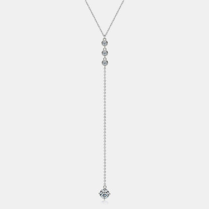 1.3 Carat Moissanite 925 Sterling Silver Drop Necklace
