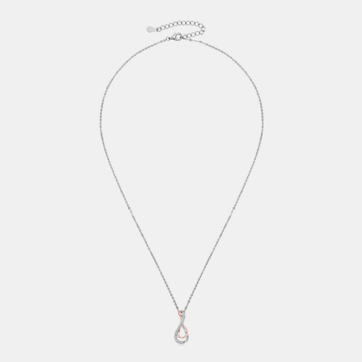 925 Sterling Silver Inlaid Moissanite Infinity Pendant Necklace