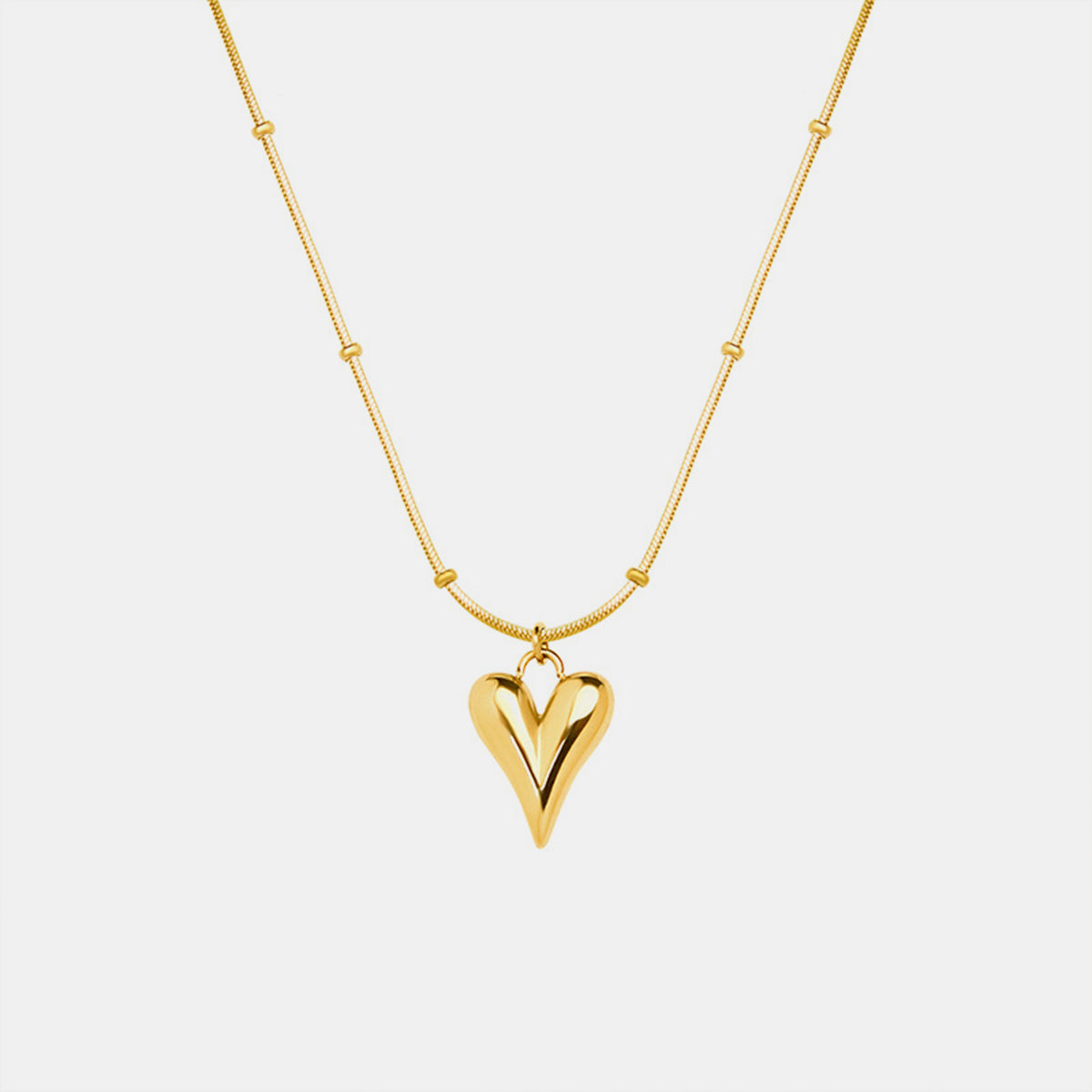 Titanium Steel Heart Pendant Necklace